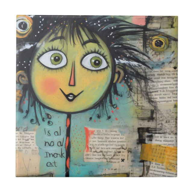 ArtLady 17 Charming and distressed Ceramic Tile (Front)