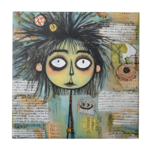 ArtLady 18 Charming and distressed Ceramic Tile