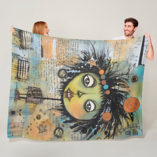 ArtLady 7 Charming and distressed Fleece Blanket (In Situ)