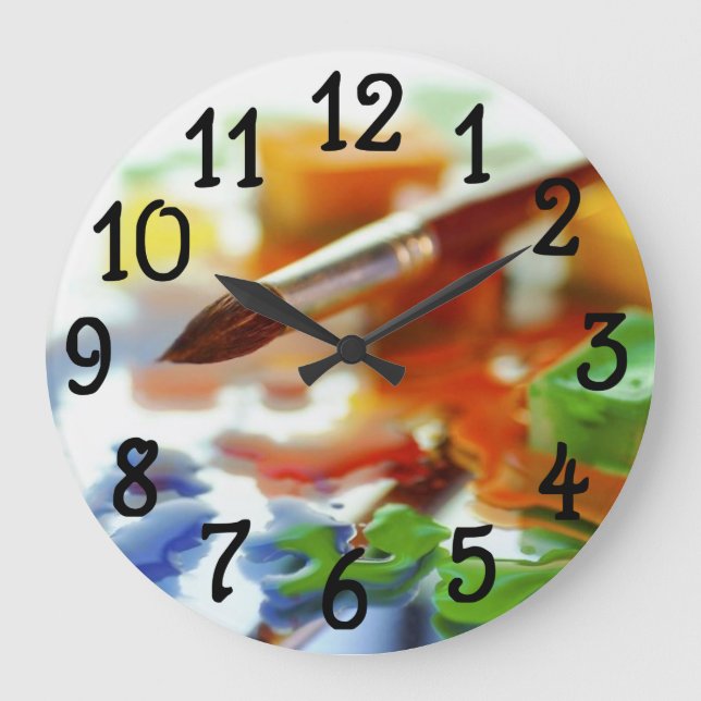 Artroom Paint Design Bedroom Dorm Wall Clock (Front)