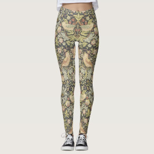 Arts and Craft Floral pattern with Birds Leggings