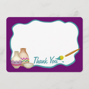 Arts and Craft Paint Party Flat Card Thank You
