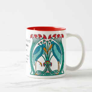 Arts and Crafts Cranes v1 Two-Tone Coffee Mug