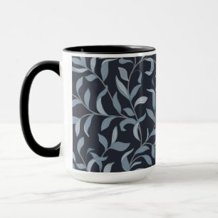 Arts and Crafts Inspired Blue Leaf Vine Mug