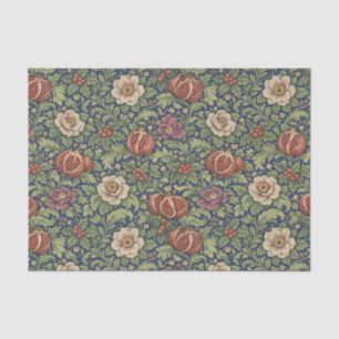 Arts and Crafts Navy Blue Pomegranate Floral Tissue Paper
