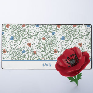Arts and Crafts Poppies Personalised Desk Mat