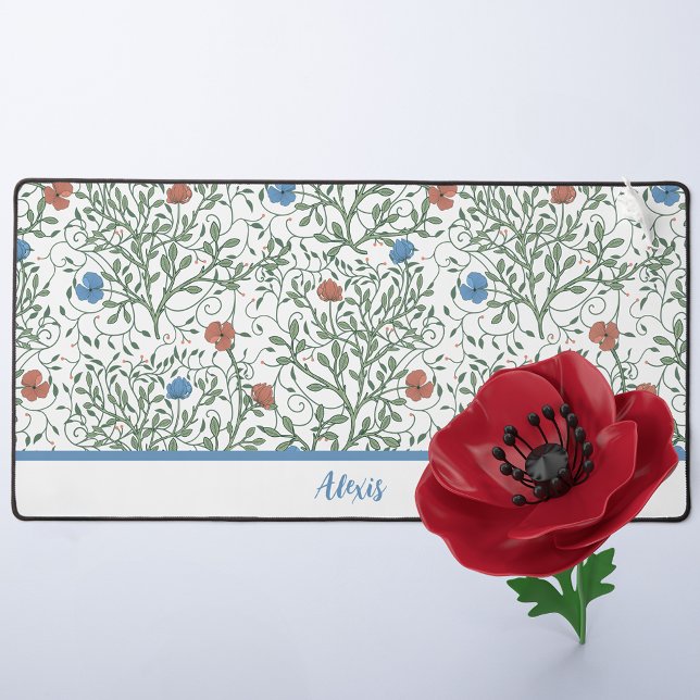 Arts and Crafts Poppies Personalised Desk Mat (Creator Uploaded)