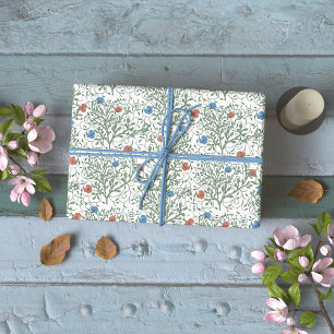 Arts and Crafts Poppies Wrapping Paper