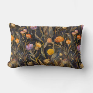 Arts and crafts Scottish thistle and wildflowers Lumbar Cushion