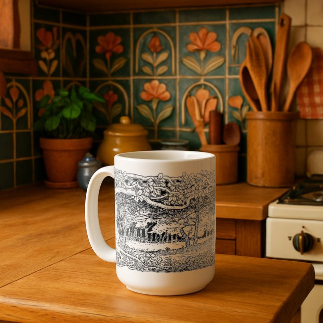 Arts And Crafts style Wild Forest Coffee Mug (Creator Uploaded)
