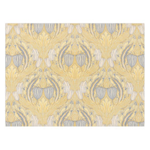 Arts and Crafts Walter Crane Blue White Tulips Tablecloth
