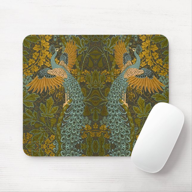 Arts and Crafts Walter Crane Peacock Pattern Mouse Pad (With Mouse)