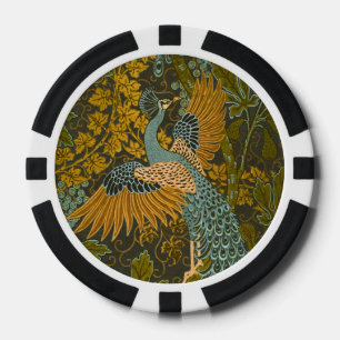 Arts and Crafts Walter Crane Peacock Pattern Poker Chips
