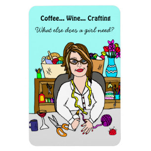 Arts and Crafts Wine Coffee and Crafts Magnet