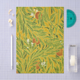 Arts and Crafts Yellow Orange Fruit Floral Art Tissue Paper