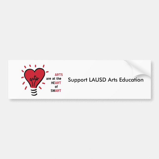 Arts are at the Heart of Smart bumper Bumper Sticker (Front)