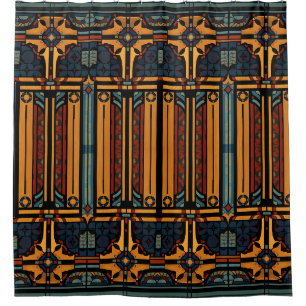 Arts & Crafts Craftsman and Mission frieze floral  Shower Curtain