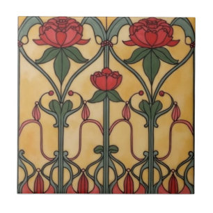 Arts & Crafts Craftsman and Mission Style floral Ceramic Tile