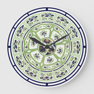 Arts & Crafts, Craftsman or Mission Floral Plate Large Clock