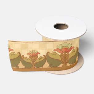 Arts & Crafts, Craftsman or Mission Style Flowers Satin Ribbon