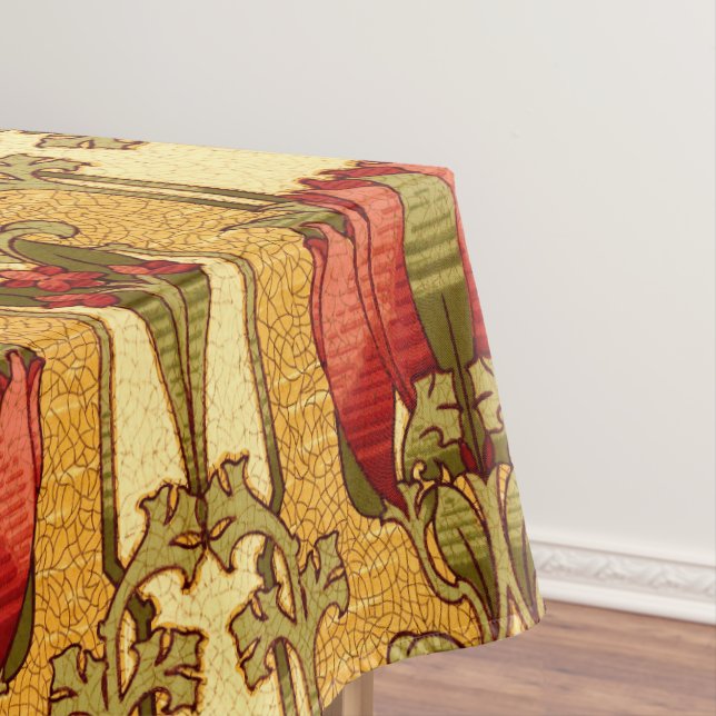 Arts & Crafts, Craftsman or Mission Style Flowers Tablecloth (In Situ)