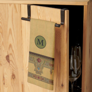 Arts & Crafts, Craftsman or Mission Style Roses Tea Towel