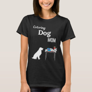 Arts Crafts Dog Waiting Colouring Book Artwork T-Shirt
