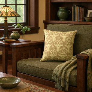 Arts & Crafts Foliage Pattern Customisable Colours Cushion