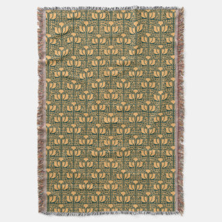 Arts & Crafts/ Jugendstil Stylised Fern Pattern Throw Blanket