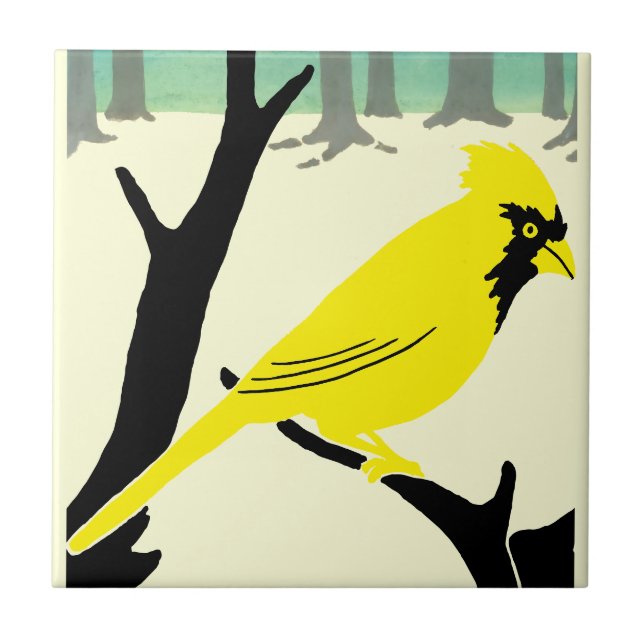 Arts & Crafts or Craftsman 1907 Bird Ceramic Tile (Front)