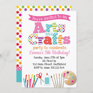 Arts & Crafts Party Invitation