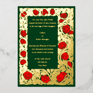 Arts & Crafts Roycroft Rose Vine Border Wedding