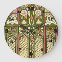 Arts & Crafts stained glass inspired clock!