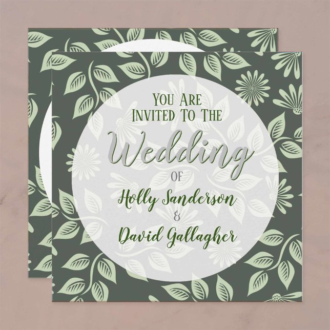 Arts & Crafts Style Design Wedding Invitation (Creator Uploaded)