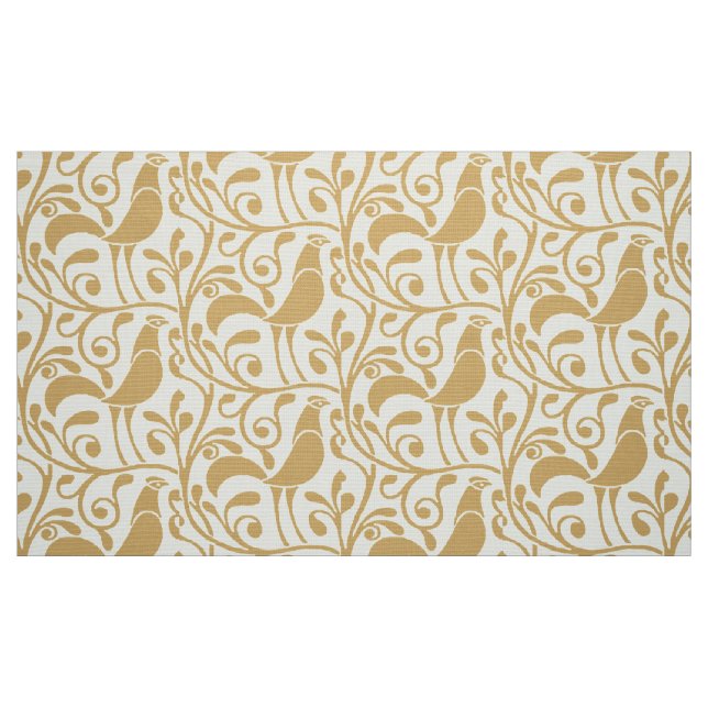 Arts & Crafts Style Roosters In Foliage Pattern Fabric (Fat Quarter)