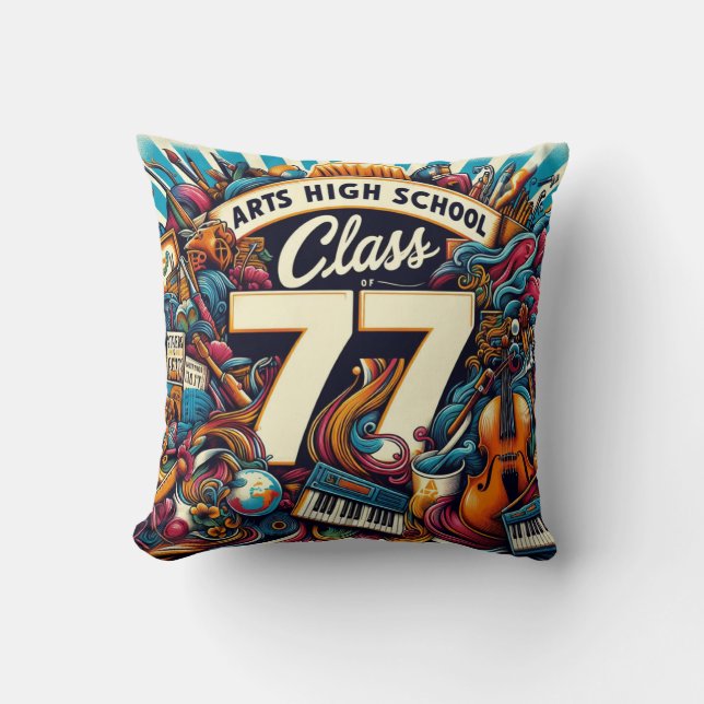 Arts high school class of 77 cushion (Front)