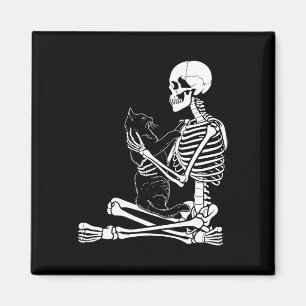 Arts Kitty Skeleton Halloween Costume Skull And Ca Magnet