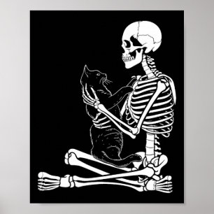 Arts Kitty Skeleton Halloween Costume Skull And Ca Poster