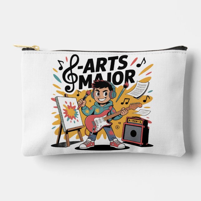 Arts Major Boy - Illustration Unique Creation Accessory Pouch (Front)