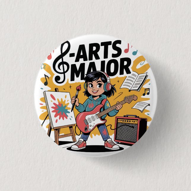 Arts Major Cartoon Illustration - Unique Creative  3 Cm Round Badge (Front)