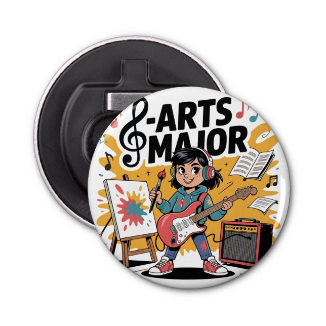 Arts Major Cartoon Illustration - Unique Creative  Bottle Opener (Front)