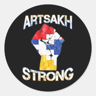 Artsakh Strong Defend Artsakh Armenia Flag Protest Classic Round Sticker