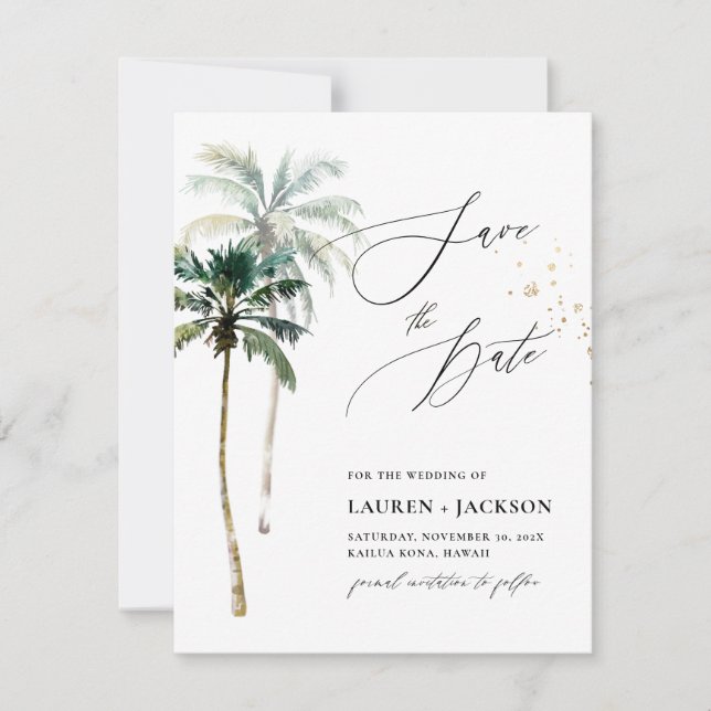 ArtsApp Chic Tropical Paradise Wedding Save The Date (Front)