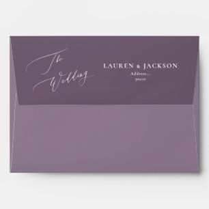 ArtsApp Dusty Purple Calligraphy Wedding DIY  Envelope
