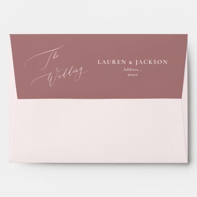 ArtsApp Dusty Rose Calligraphy Wedding DIY Colour Envelope (Back (Top Flap))