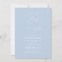 ArtsApp Elegant Calligraphy Baby Blue Baby Shower 