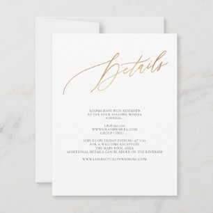 ArtsApp Elegant Details Faux Gold Luxe Calligraphy RSVP Card