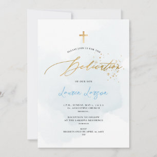 ArtsApp Elegant H2 Washed Pale Blue Dedication Invitation