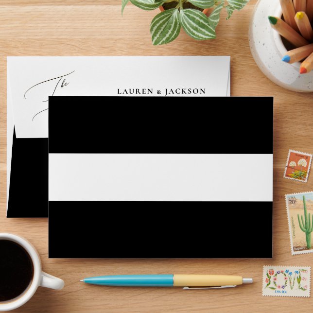 ArtsApp Elegant Luxe Calligraphy Wedding Envelope (Desk)