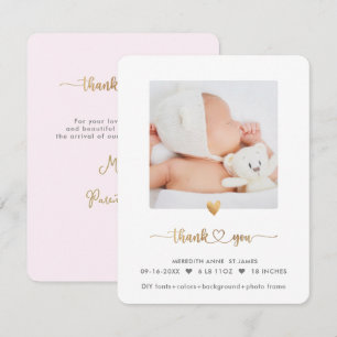 ArtsApp Faux Gold Shower Thank You Invitation